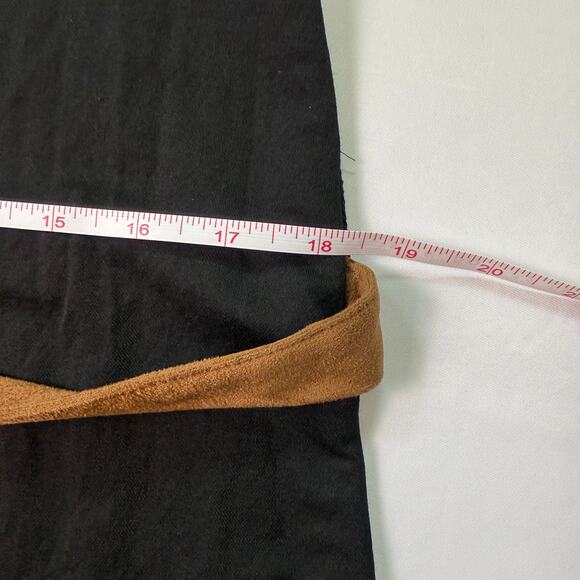 ZARA Black Long Sleeve Midi Dress with Camel Suede Belt NWT Size Small - Picture 8 of 12